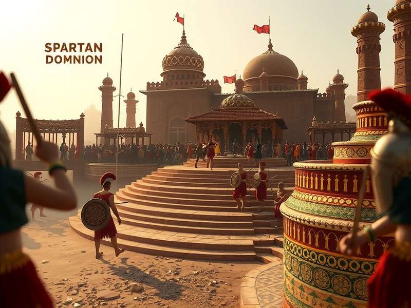 Spartan Dominion gameplay screenshot showing battle scene